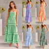 2023 Women's Cotton Linen Dress: Solid Color, Casual Stand-up Collar, Button-Down Long Dress