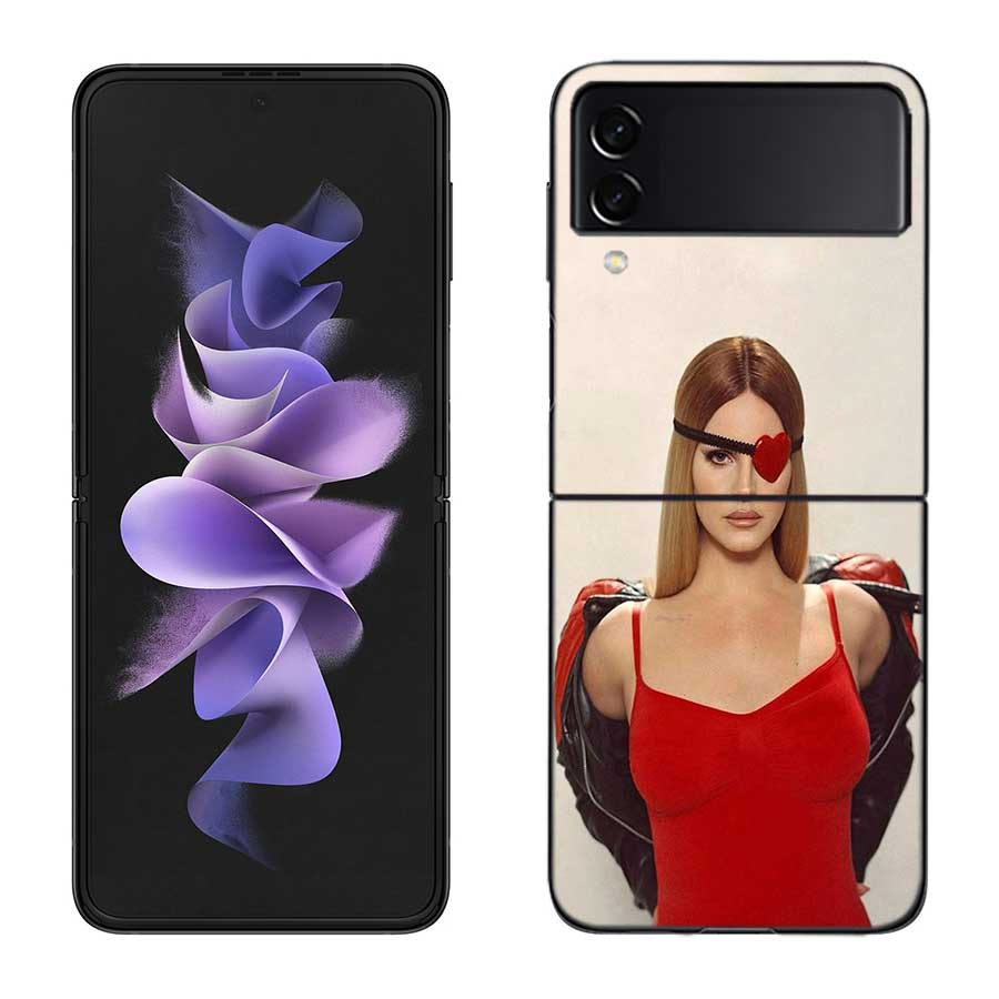 Singer Lana D-Del Rey Phone Case For Samsung Z Flip 7 6 5G Galaxy Z Flip 5 4 3 Black Hard Cell Cover Luxury PC Shell Coque