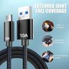 120W 10A Fast Charge USB Type C Cable For Xiaomi Redmi Note 14 Fast Charging Cable For Samsung Huawei Honor Oneplus POCO OPPO