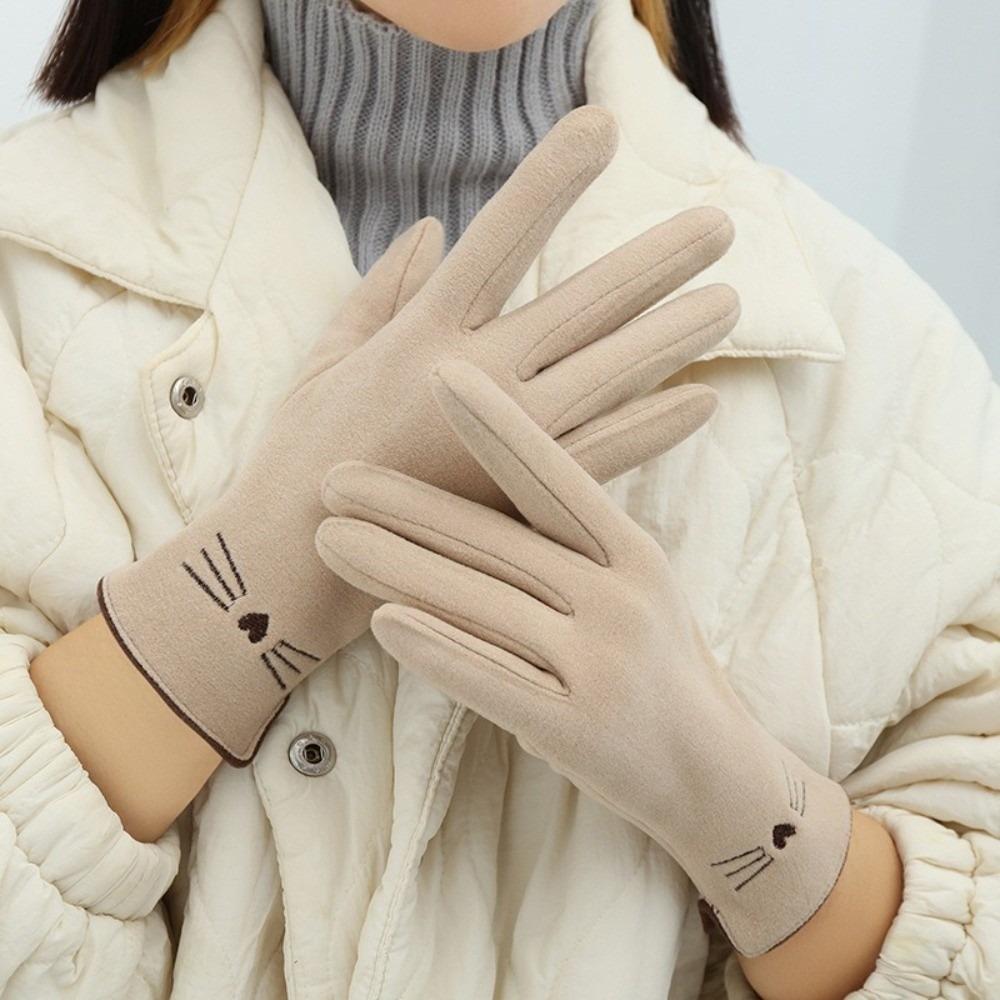 Plush Touch Screen Gloves Warm Driving Mittens New Skiing Gloves Autumn and Winter