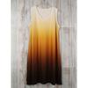 Vestito con Stampa a Gradiente Taglie Forti Vestito Canotta con Scollo a V per Vacanze Primavera & Estate Abbigliamento Taglie Forti Donna Vestito Senza Maniche