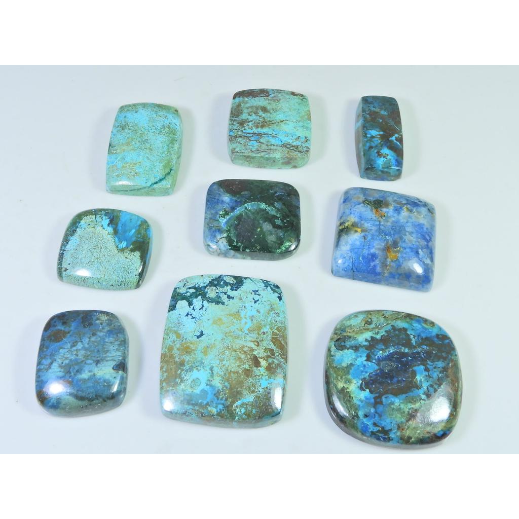 300Cts. Natural Shattuckite Octagon Cabochon Loose Gemstone 09 Pcs Lot C-1533