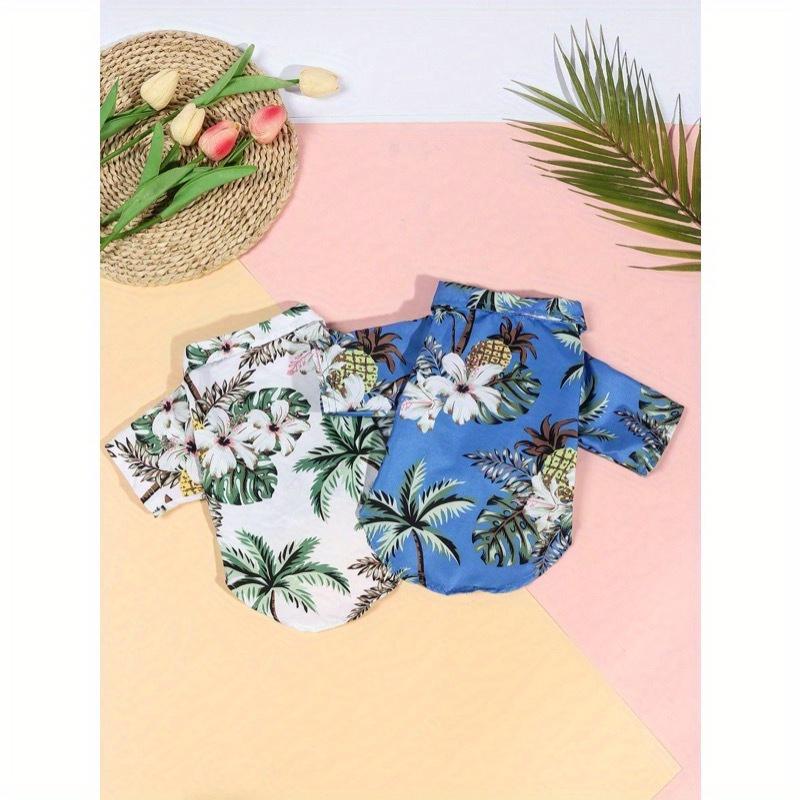 1pc Non-Stretch Slim Fit Hawaiian Shirt For Pets, Suitable For Small Dogs Like Teddy & Pomeranian, Not Recommended For Large Dogs
