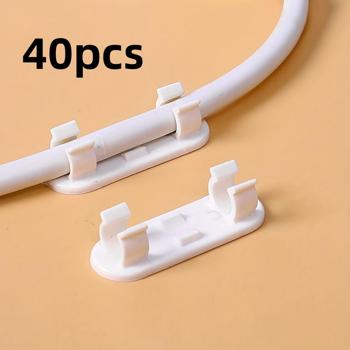 

40pcs Adjustable Cable Clips - Sticky Wire Organizers for TV,PC & Ethernet Cords, Under Desk & Wall Cord Management,Organization
