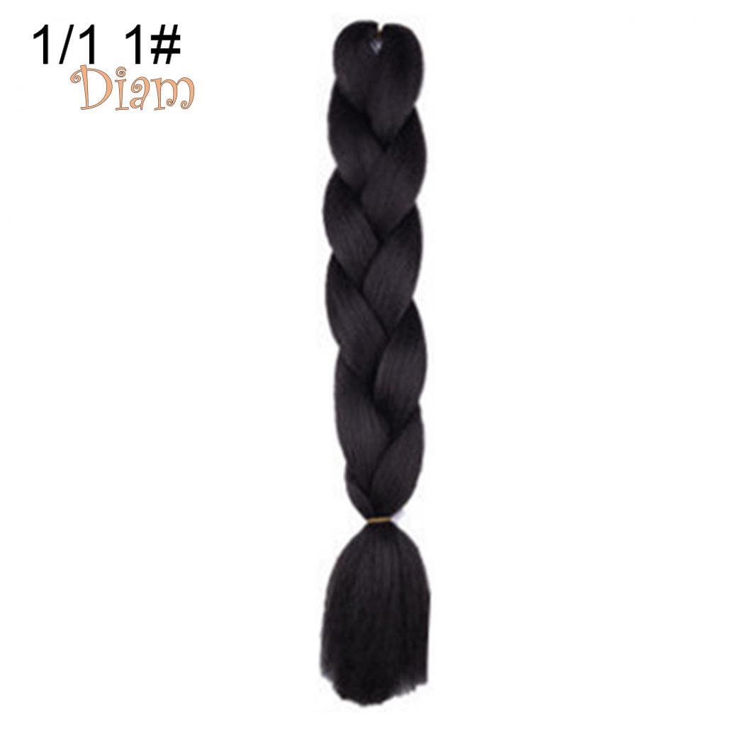 

DIAMO Женские Джамбо крючком Плетение Омбре Цвет Синтетические наращивания волос Канекалон 1# Black