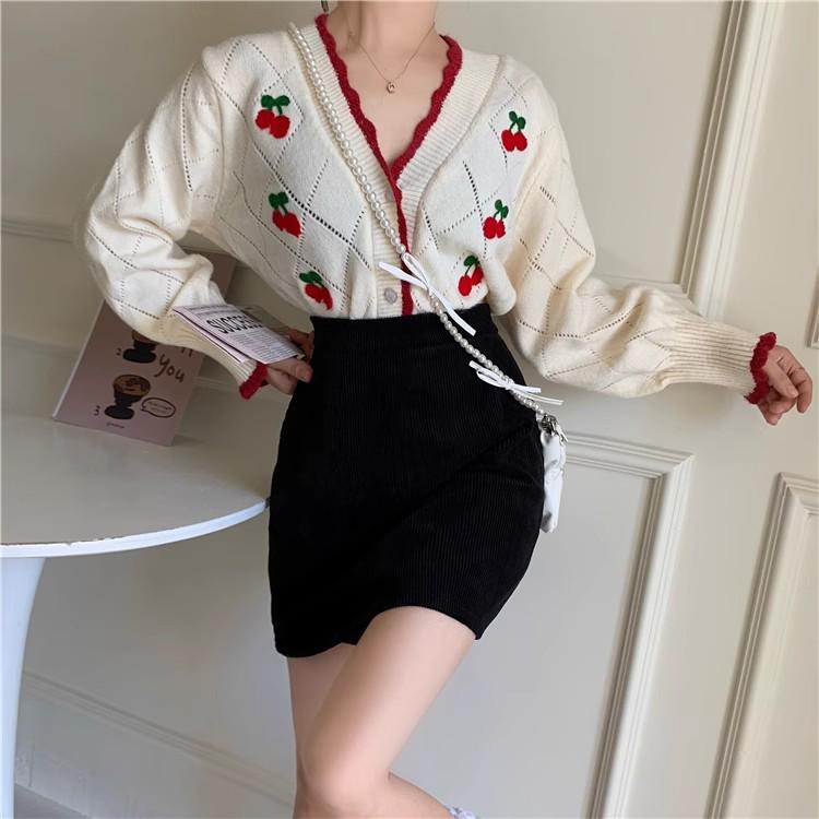 A-line High Waist Corduroy Midi Skirt - 2024 Autumn/Winter Fashion for Petite Women