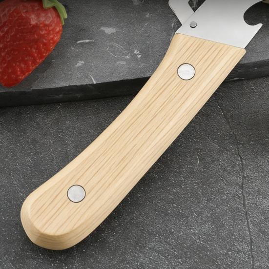 Vegetable Peeler With Wooden Handle Stainless Steel Blade Bottle Opener