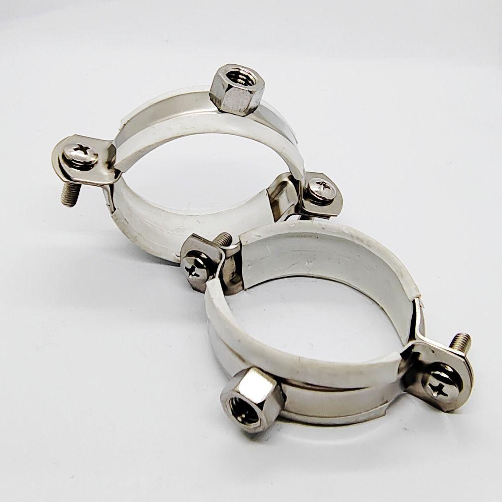 2Pcs Nut Hoop Suspension Pipe Holder Pipe Fitting Tube Clip Bracket New Round Hose Clamp