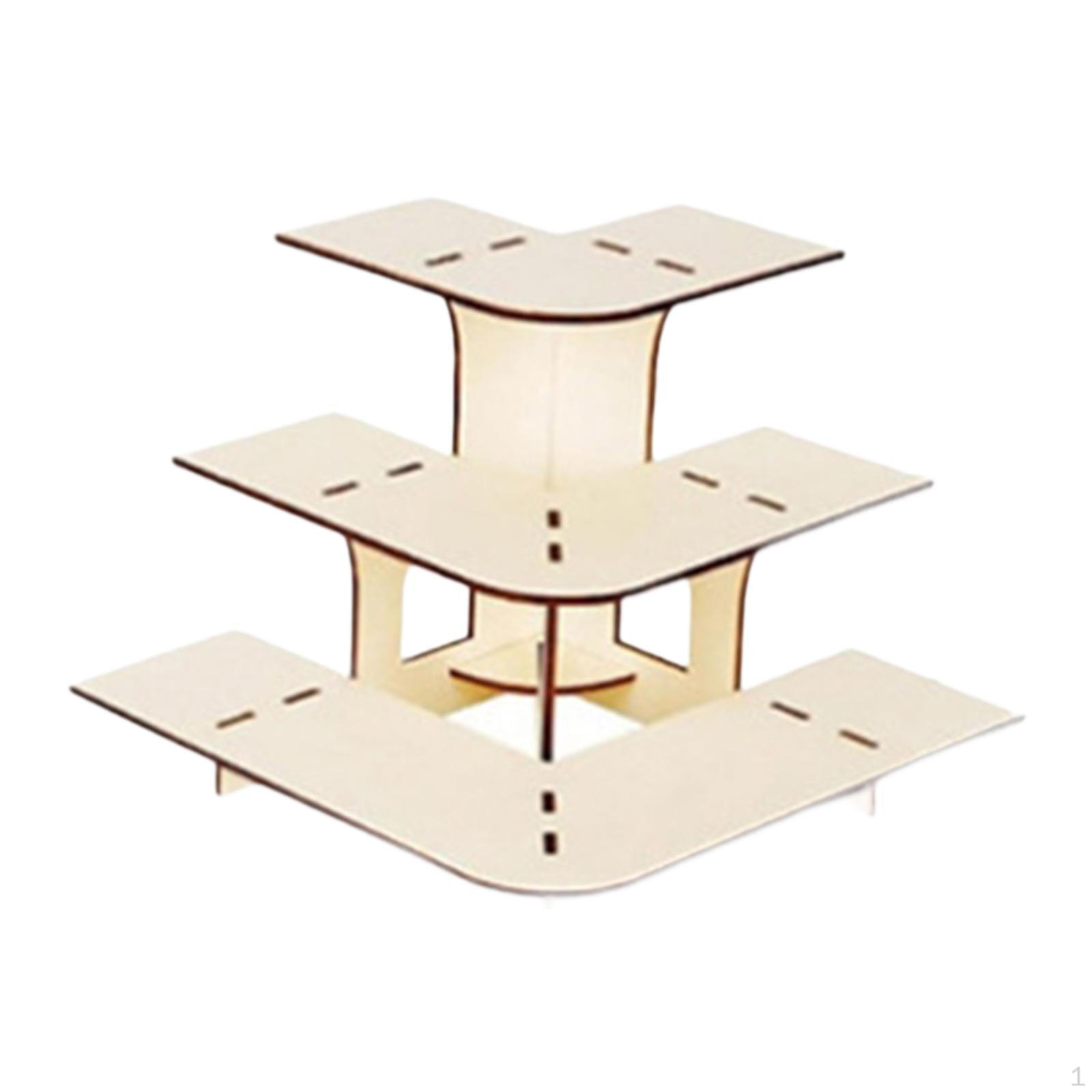 3-ярусная угловая витрина с полками для ремесленных выставок и рынков Arc wood color