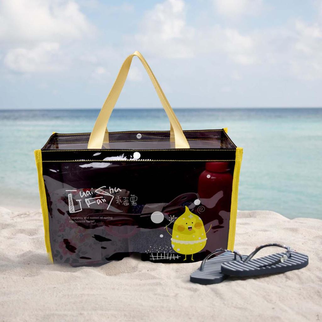 Beach Tote Bag, Clear Waterproof Bag Lightweight Travel Duffle Sand Toys Organizer for Boating
