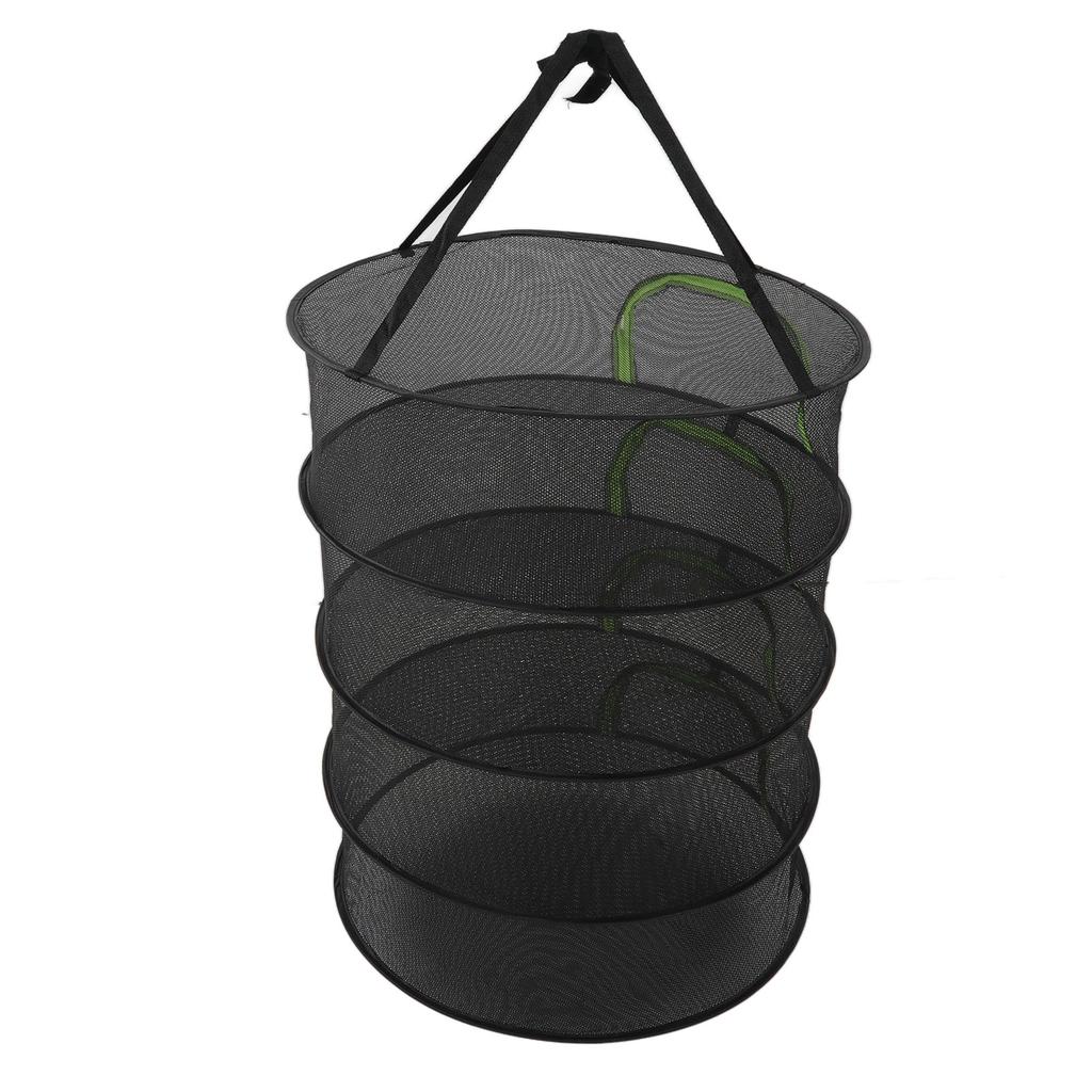 Faltbares Pflanzentrocknungsnetz Mehrschichtiges Reißverschlussdesign 60cm Durchmesser Kräuterknospen Trocknungsnetz mit