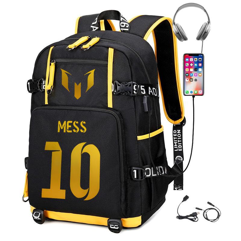 Football Printed Student Backpack Multifunctional Usb Interface Large Capacity Leisure Travel Backpack