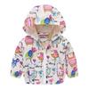 Children's Loose Casual Printed Zipper Hooded Cardigan Jacket