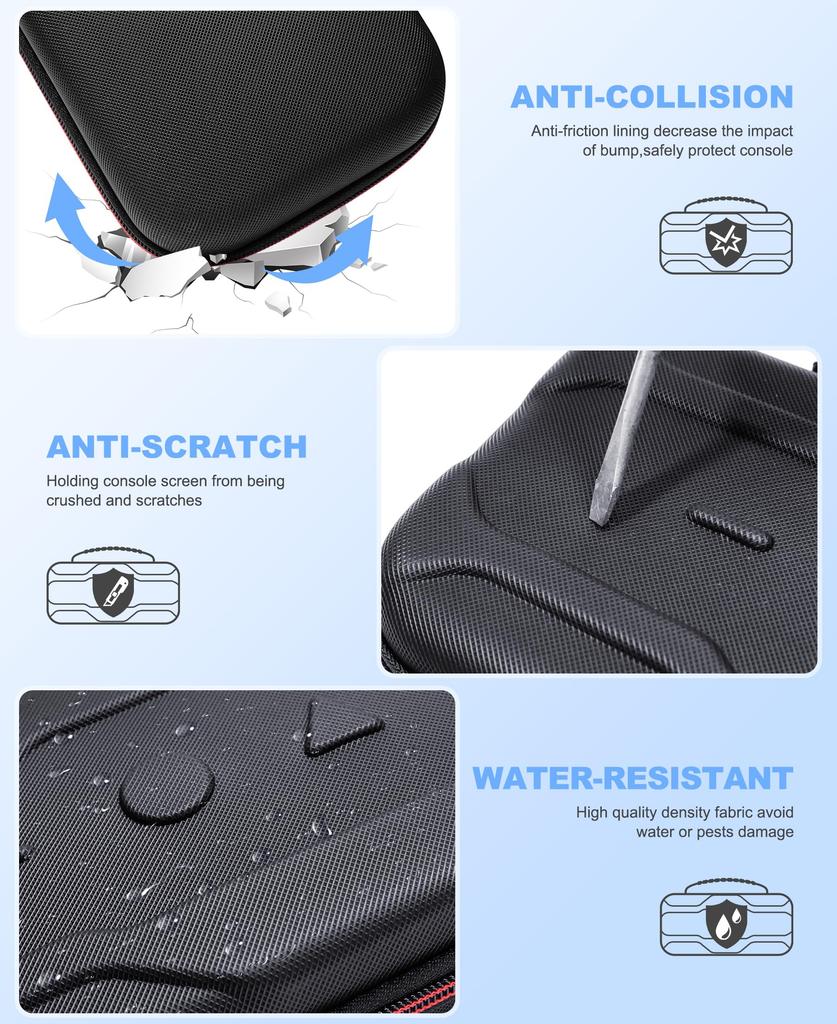Carrying Case for Switch 2 2025, Travel Case Hard-Shell with 10 Game Card Slots, Switch 2 Protector Accessories Case -Black