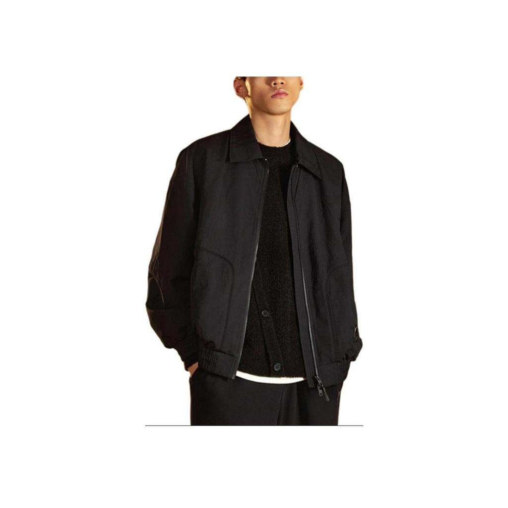 Li Ning X Jackie Chan Collaboration Kung Fu Series Comfortable Casual Windproof Breathable Loose Solid Color Jacket Men Jacket Black AFDUA49-2