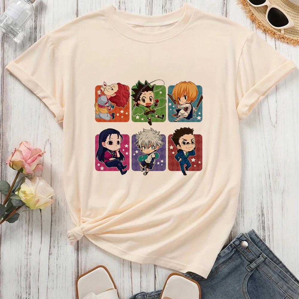 Hunter x Hunter Killua Zoldyck Hisoka Kurapika Gon t-shirt dam Gothic Universitet harajuku 2000-talet kawaii estetik Retro Grunge