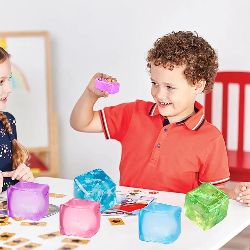 Squishy Ice Cube Fidget Toys Stress Relief Ball For Adults Kids Squeeze Ball Toys Gift