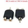 2pcs Consumer Electronics TV Black 3.5mm To 2 RCA Female Male Y Splitter Converter Audio Adapter