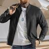 Men's Solid Color Baseball Jacket Versatile Trendy Jacket Casual Sports Stand Collar Coat