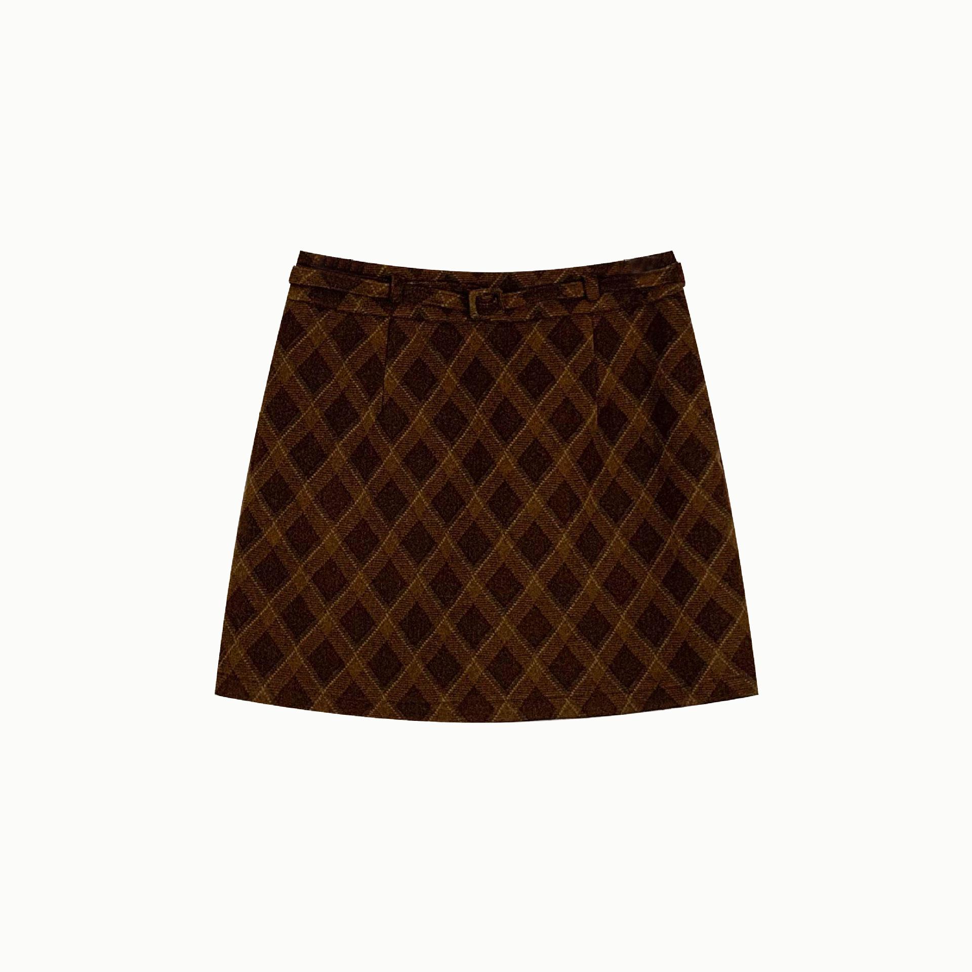 

MOXI Shisanhang Women s Winter Plaid Diamond Pattern Casual Skirt - Clearance, No Returns/Exchanges Medium помаранчевий/червоний
