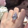 Pear-shaped Drop-shaped Zircon Ring for Women European and American New Style Ring