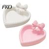 Lightweight Luxury Desk Decor 3D Printed Bow Jewelry Tray, Cute Heart-Shaped Organizer, Stable Decorative Desktop Organizer Unique Art Collection