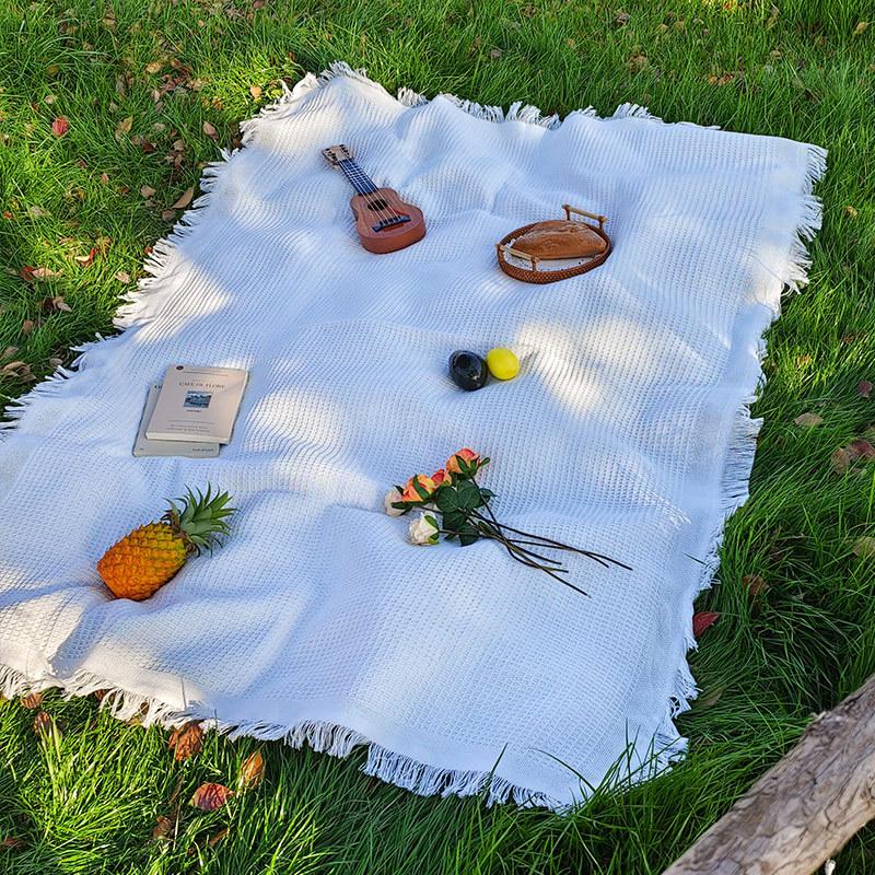 Outdoor picnic mat linen tablecloth camping blanket atmosphere tablecloth picnic mat outing car trunk mat