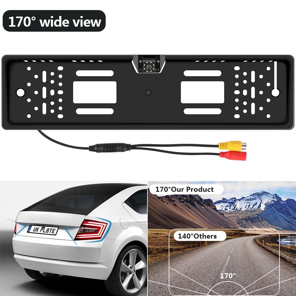 Parking Assistance Kit Auto Accessories Night Vision 4/8 LED Universal European Car License Plate Frame Car Rear View Camera