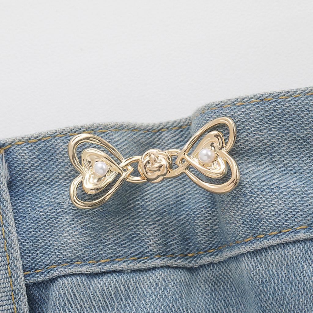 Beautiful Chinese Knot Adjustable Tightener Waist Buckle For Jeans,No Sewing Required Metal Button Adjuster For Pants And Skirts