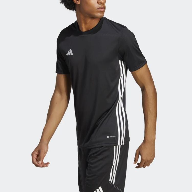 Adidas Tabela 23 Jersey Color Block Logo Round Neck Short Sleeve T-Shirt Men Tops Black H44529