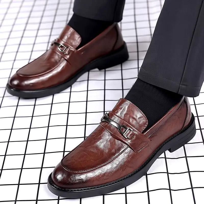 Natural Gumrukfree Genuine Leather Official Men's Formal Shoes Business Social Shoe Male Casual Elegant and Classic 39 Clothing