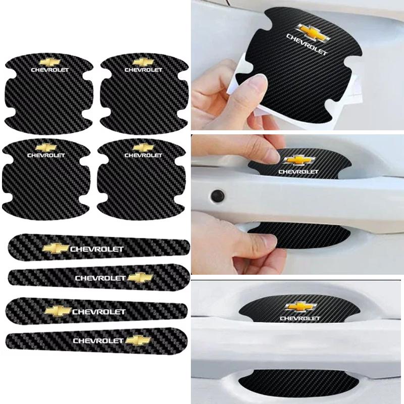 AABHM1 4pcs Car Door Bowl Handle Stickers Protection Decals for Chevrolet Aveo Cruze Malibu Captiva Optra Trax Lacetti Sail Silverado