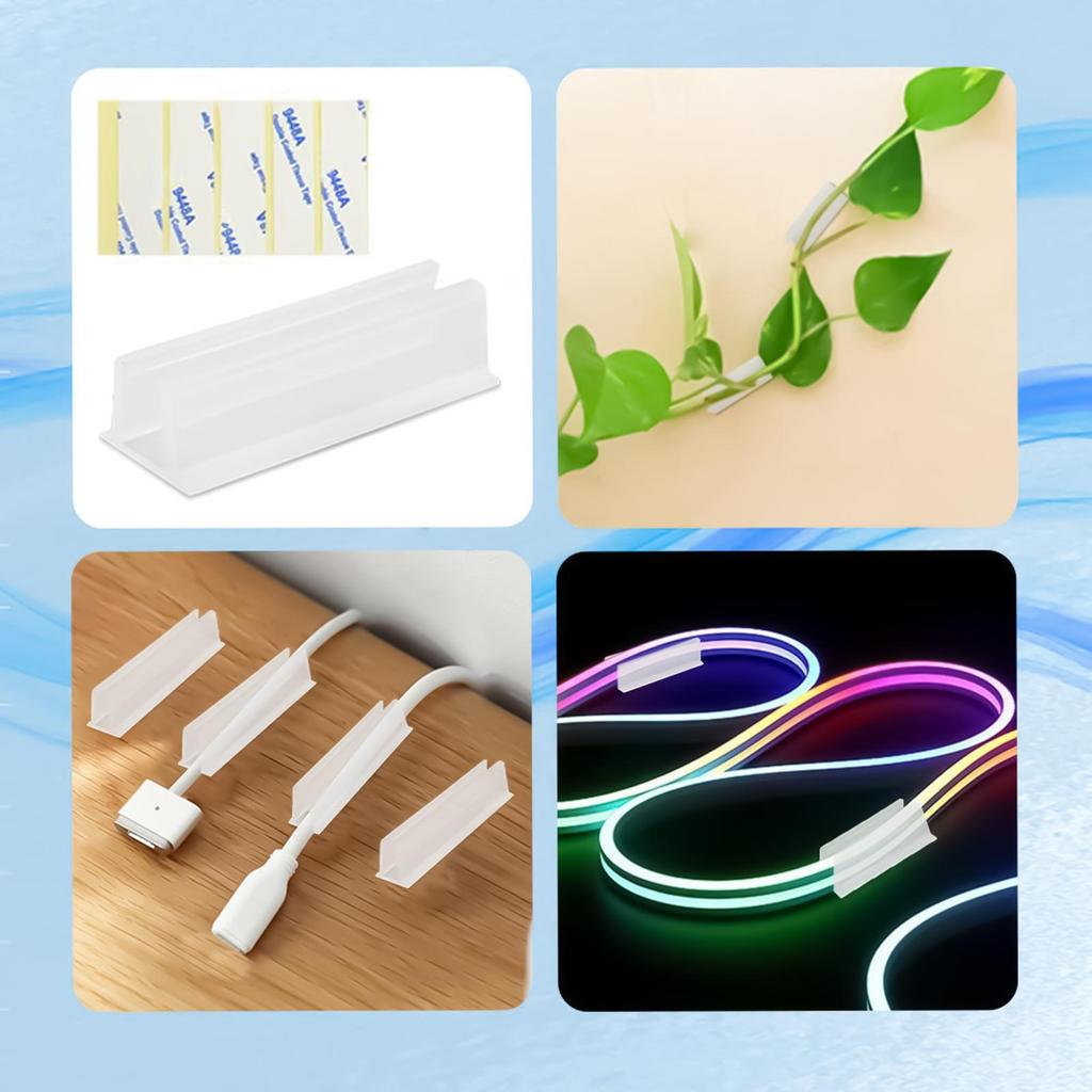 LED pásková světla Klipy Průhledné Vodotěsné Klipy pro LED pásky Držáky 10 kusů Neonové Upevnění Průhledné Vodotěsné Držáky Lepicí Držák