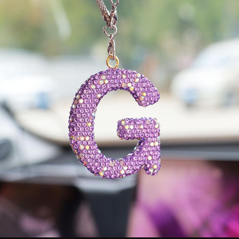 Rhinestone Bow Polymer Clay Car Rearview Mirror Hanging Ornament