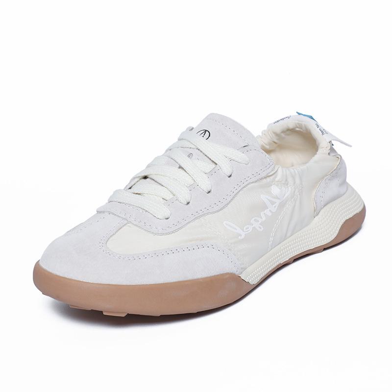 Sheepskin version~ New ballet women's light leather breathable casual shoes large size sports white shoes
