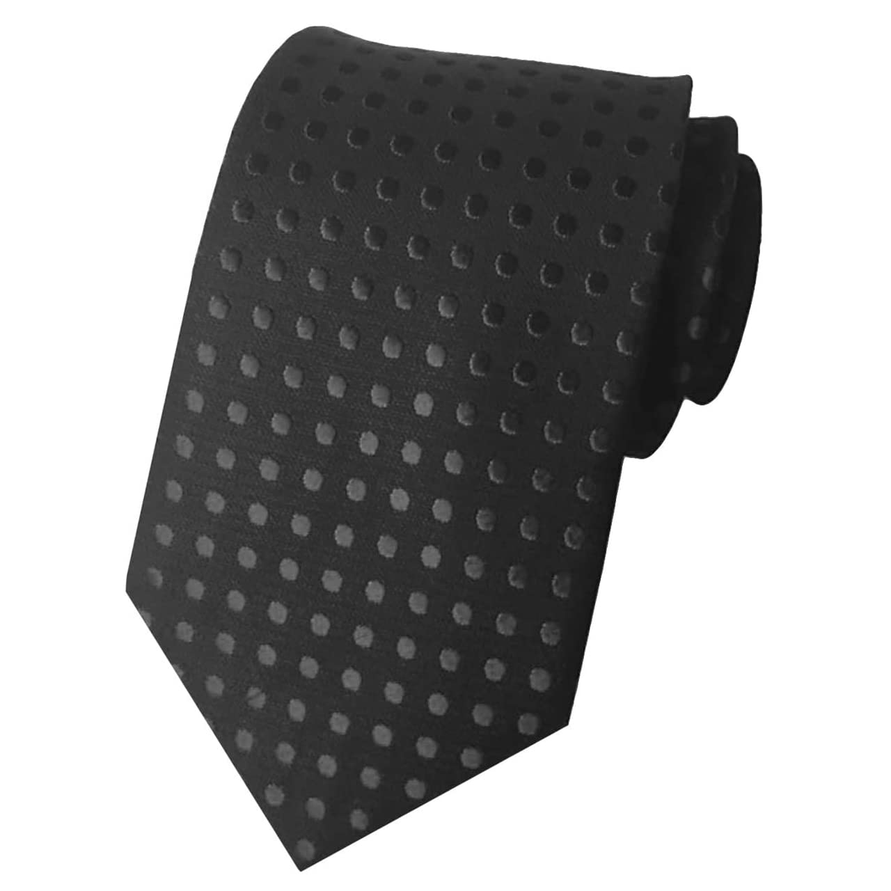 

ONE LIMITATION Men s Dot Solid Necktie (NK003, Black) - Suitable for Business and Casual Wear.