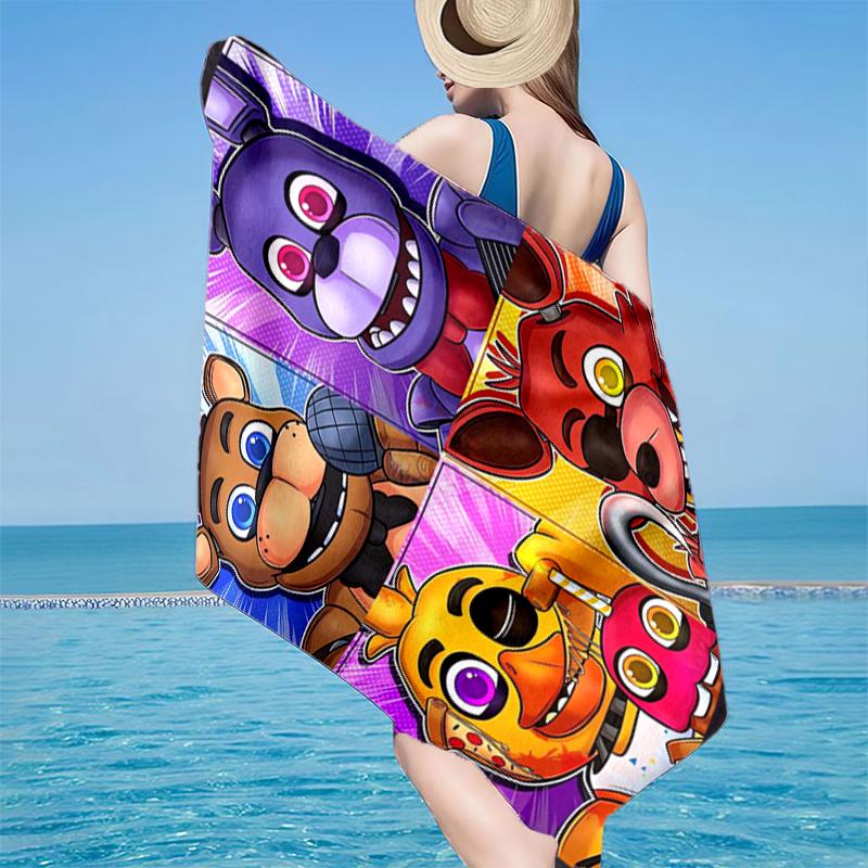 Telo da Spiaggia Collage Personaggi Fnaf, Microfibra Super Morbida, Regalo per Lei/Lui, Compleanno, per Piscina, Spiaggia, Viaggio, Decorazione Casa Regali per Fan