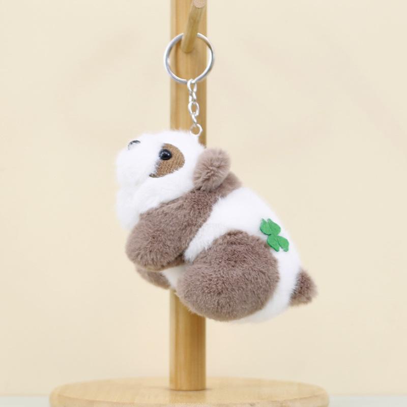 

Plush Panda Realistic Keychain Cute 12cm Soft Short Plush Animal Stuffed Brown Panda