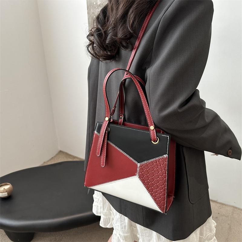 New Spring and Summer Trend Handbag Personalized Contrasting Color Splicing Large-capacity Fashion Shoulder Messenger Bag Women