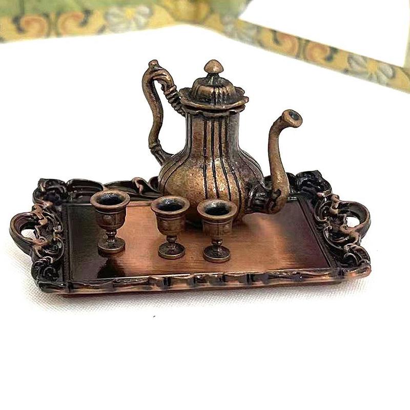 1 Set Diy Accessories Dollhouse Miniature Tableware Porcelain Simulation Mini Retro Tea Cup Set Playhouse Toys