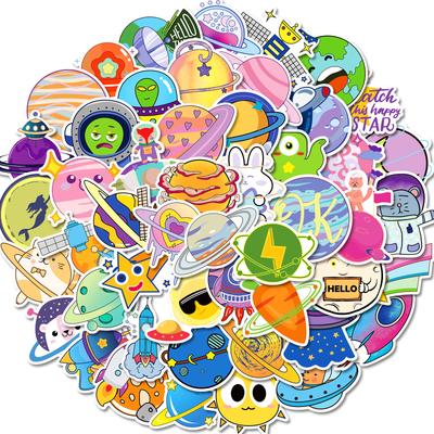 50 Kreatywnych Naklejek Graffiti z Serii Planet Wszechświata Kawaii Kot Królik Niepowtarzalne Naklejki