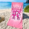 1 Pièce Serviette de Plage Rose Dessin Animé Chiffre 67, Polyvalente Pour Yoga Voyage Natation Piscine Plage, Serviette Légère d'Été Extérieure