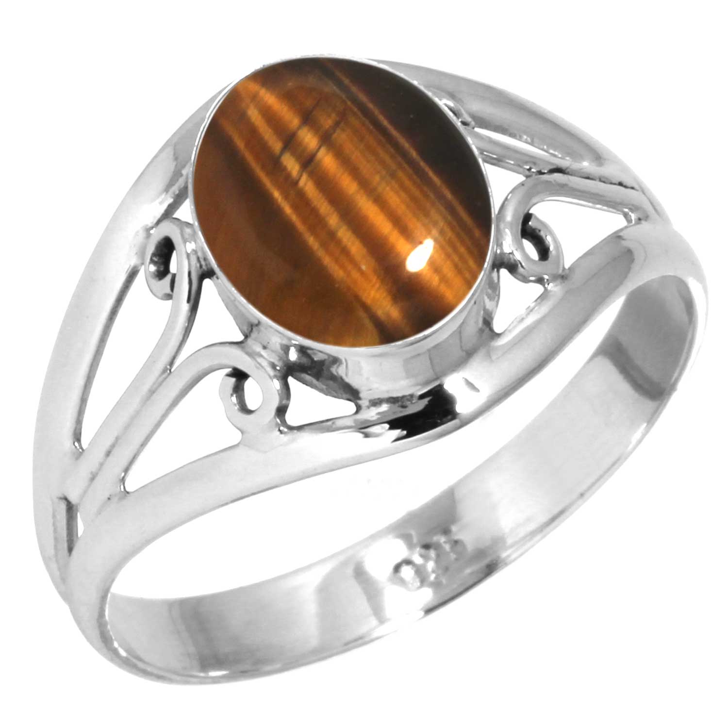 

Кольцо из стерлингового серебра 925 пробы Женское Драгоценный камень Ручная работа Ювелирное изделие Подарок на День дружбы Малахит Лунный камень Розовый кварц Красный камень Дымчатый топаз Тигровый глаз Коктейльное 12.5 глаз тигра