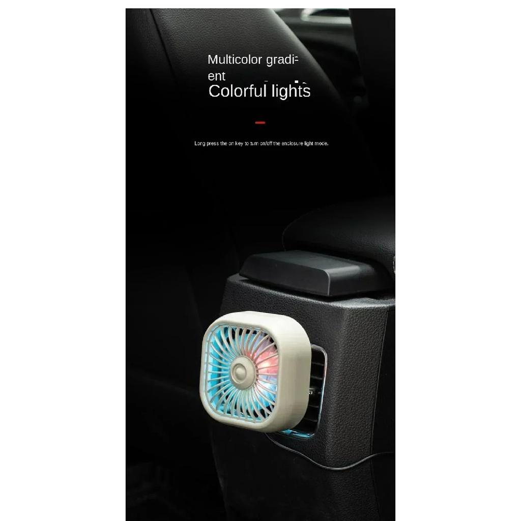 Mini Car Air Outlet Cooling Fan Adjustment Powerful USB Light Creative Low Noise Mini Car Interior Fan Cooler