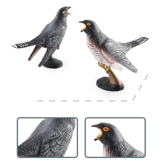 Feather Animal Model Simulated Magpie Pigeon Cuckoo Blue Wren Rusty-breasted Tit Solid Model Ornament PVC Bird Statue Figurine Desktop Decoration