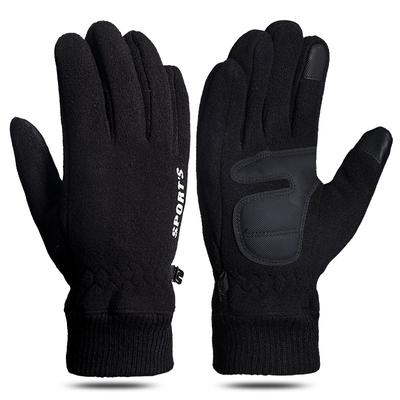 Warm Gloves Men's Polar Fleece Autumn and Winter Outdoor Cycling Sports Plus Velvet Windproof and Cold-proof Anti-slip Touch Screen Gloves