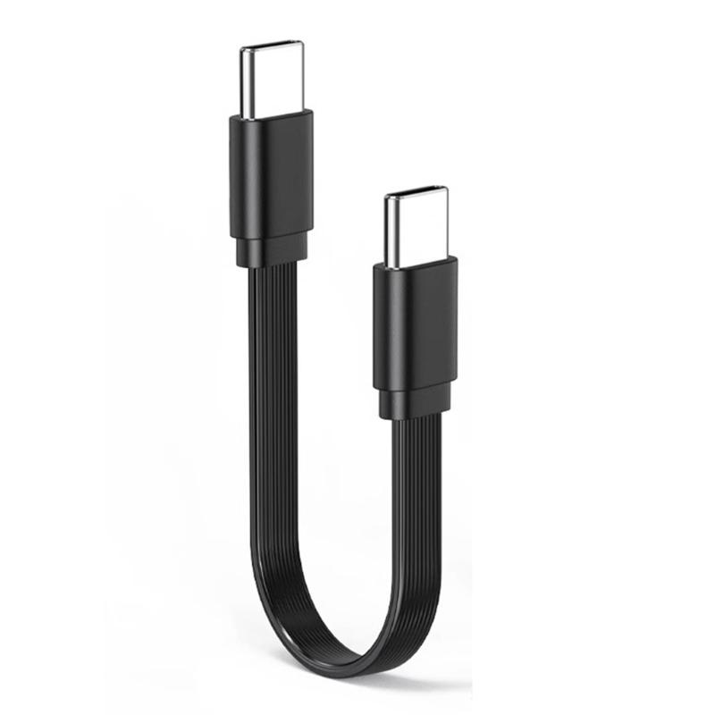 Short 66W USB C to USB C Fast Charging Cable With 90 Degree Bend Option for Mobile Devices and Gaming Consoles