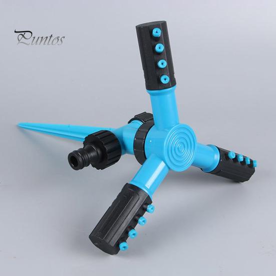 Lawn Sprinkler with Stake 3 Arm Design Large Area Coverage Adjustable 360-Degree Rotating Garden Yard Water Sprinkler