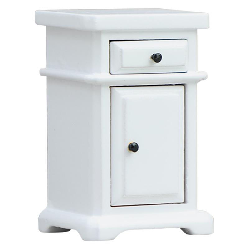 

1:12 Кукольный домик Миниатюрная Спальня Прикроватный столик Мебель Домашняя Модель Декор Игрушка Аксессуары для кукольного домика белый