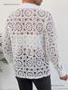Spring 2026 Lace V-Neck Long Sleeve Women's Blouse